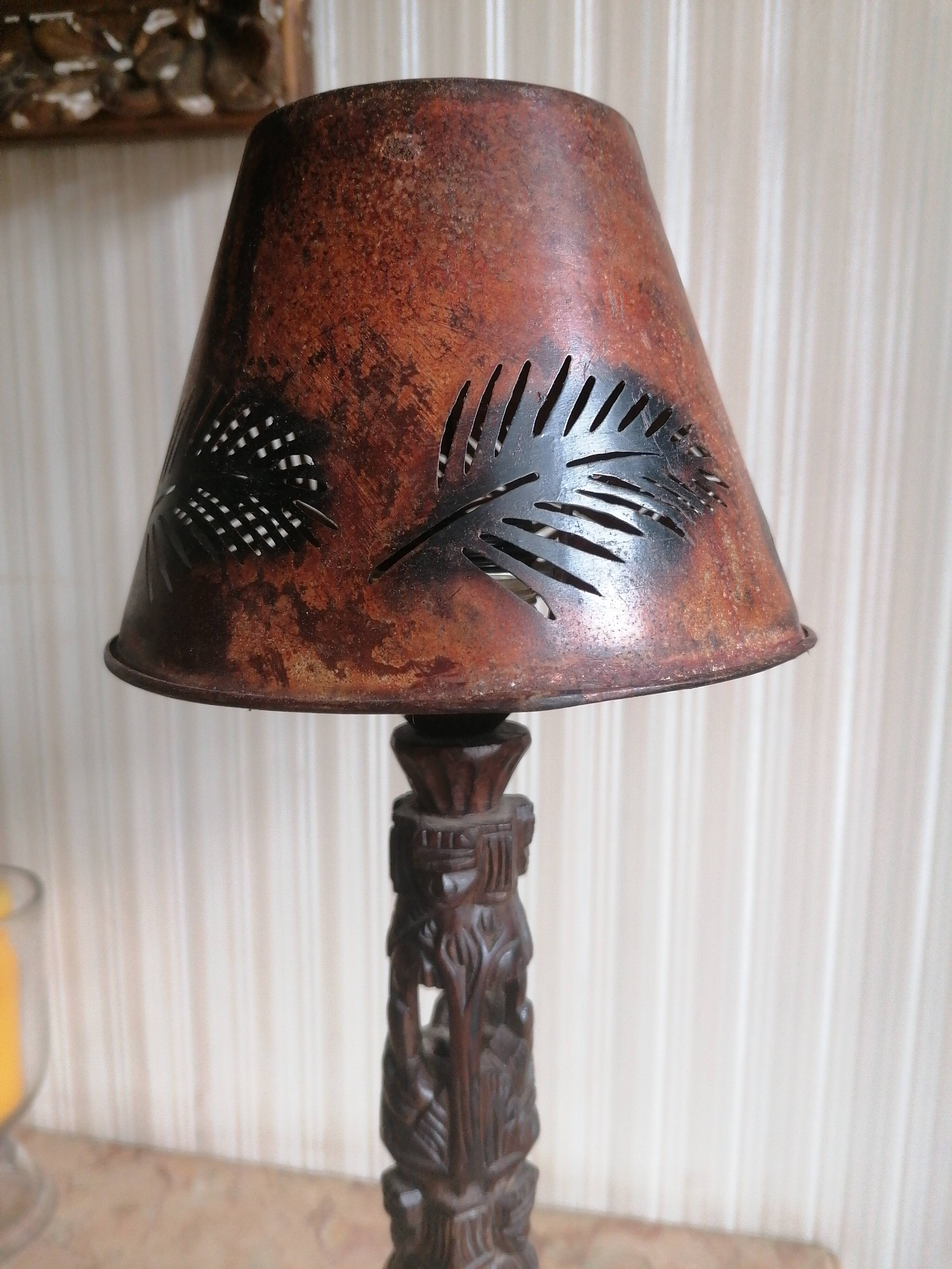 Original lamp with a metal shade