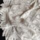 White cotton bedspread - sofa throw with geometric patterns