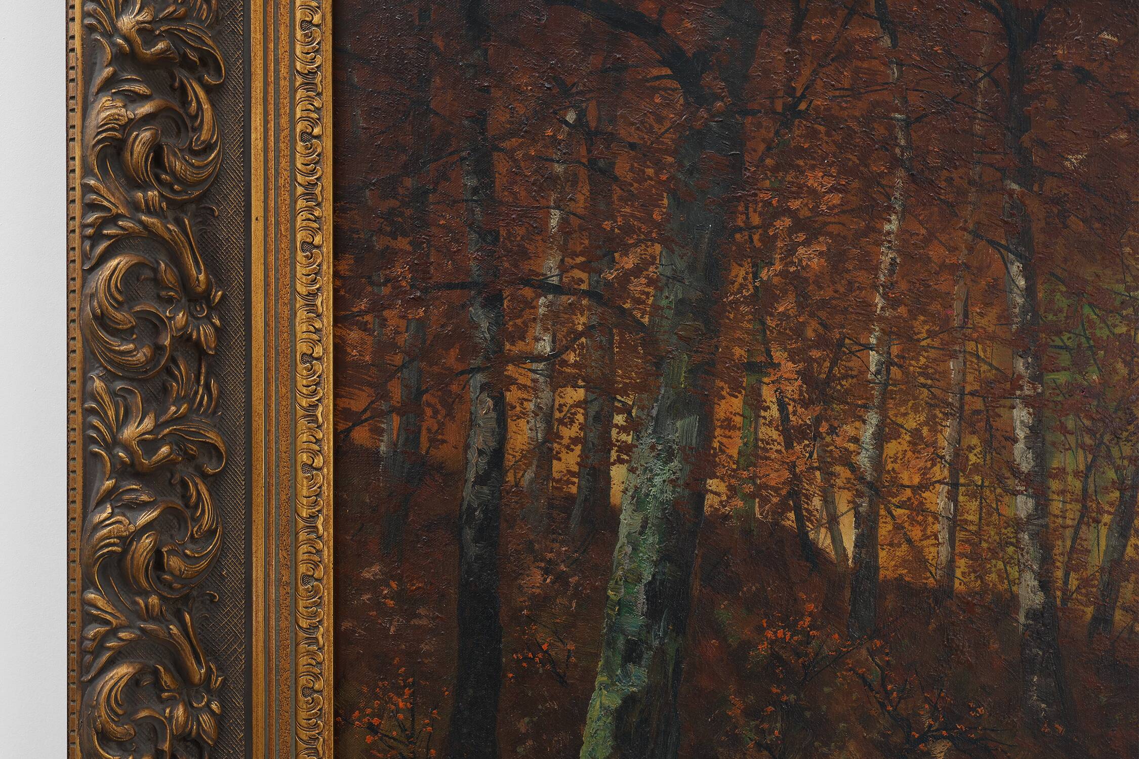 Signed French Oil on Canvas painting of a forest, Paris, 1926