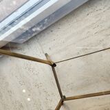 Vintage coffee table (1950s) with a glass top - bronze legs