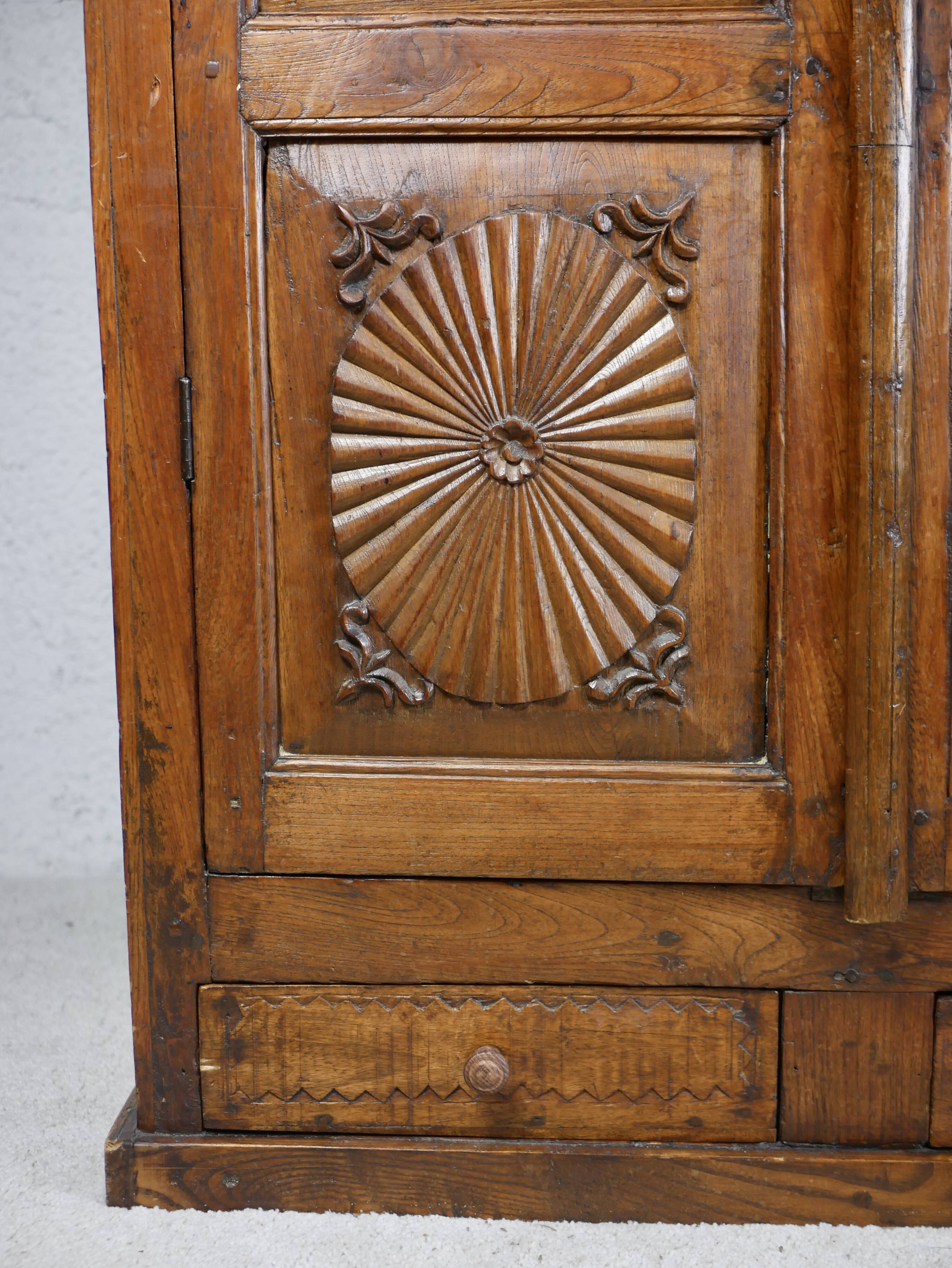 Antique carved wooden cabinet
