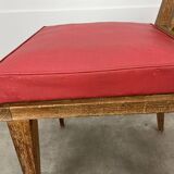 Pair of 1950s wooden cross-braced chairs