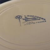 Lot de 5 anciennes assiettes plates Longchamp jaune soleil