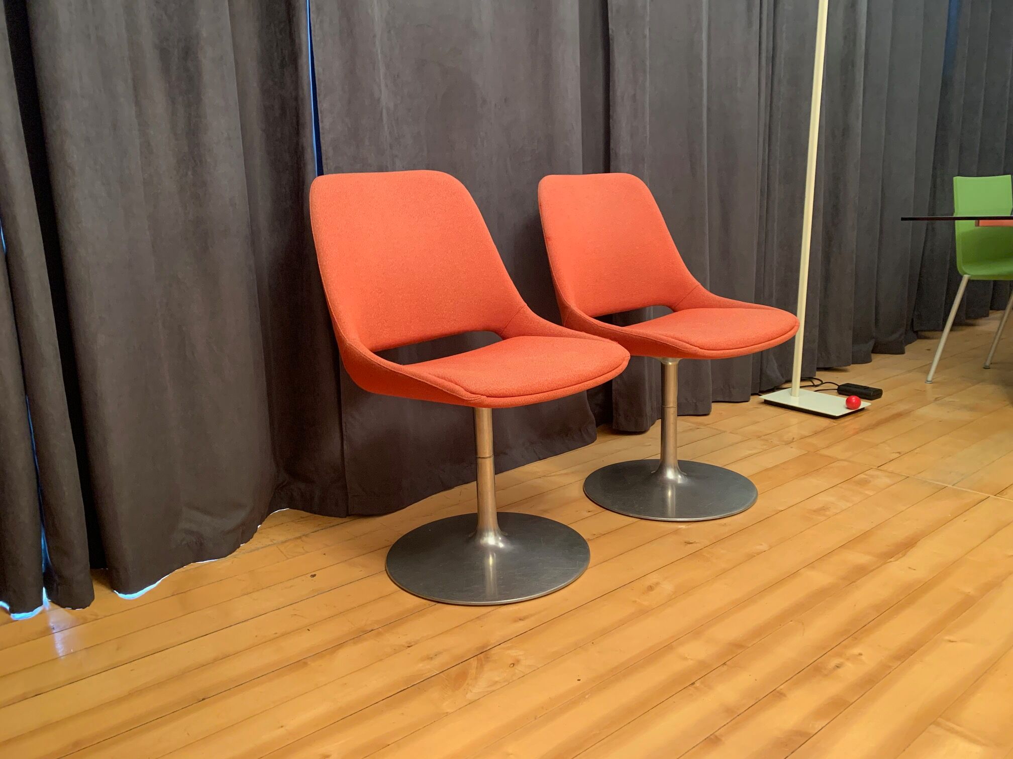 Pair of "Polaris" swivel chairs, exclusive, by Eero Aarnio, Asko Export, Finland, 1970s.