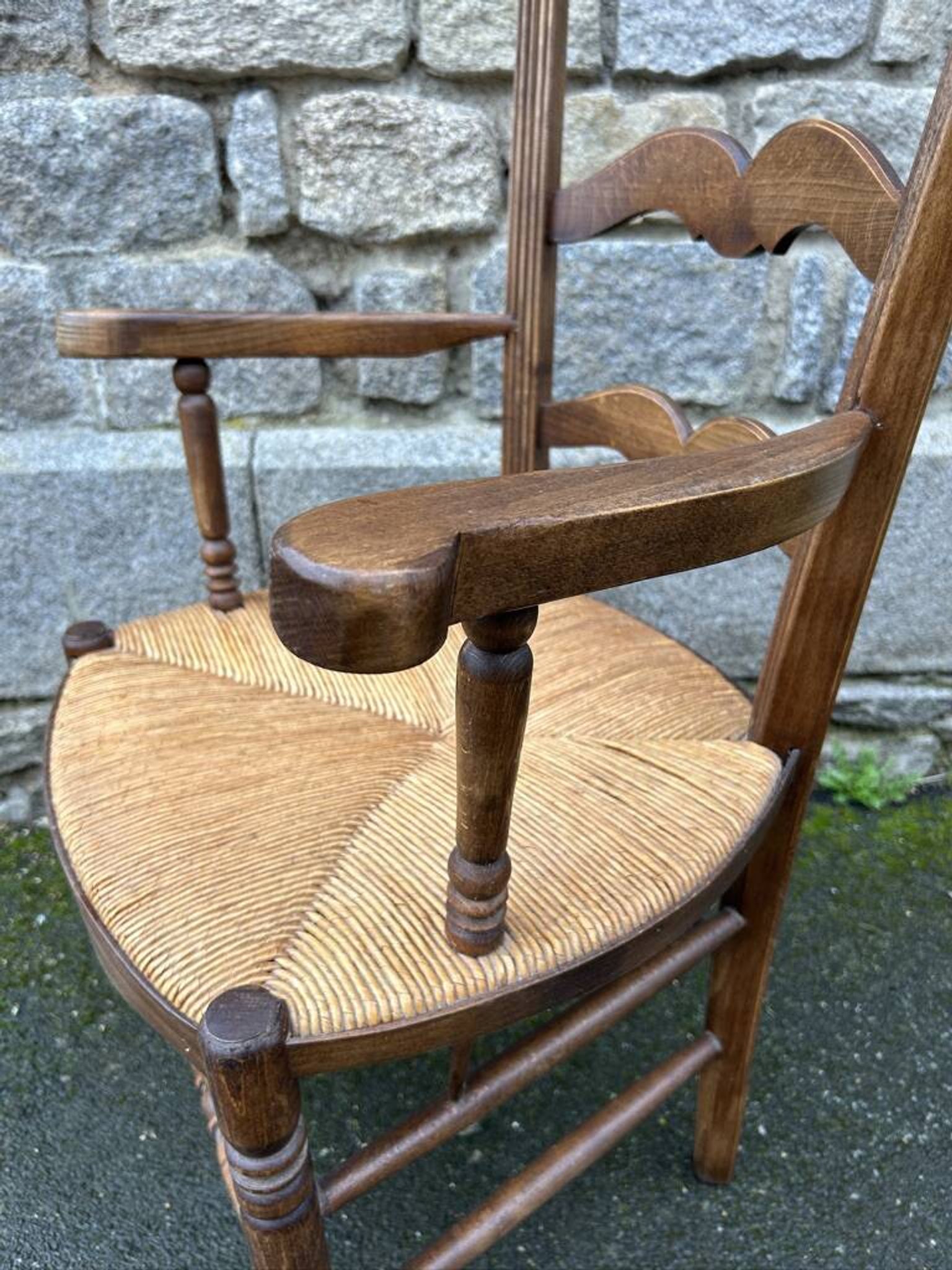 Fauteuil provencal, paillé, vintage, début XXème s.