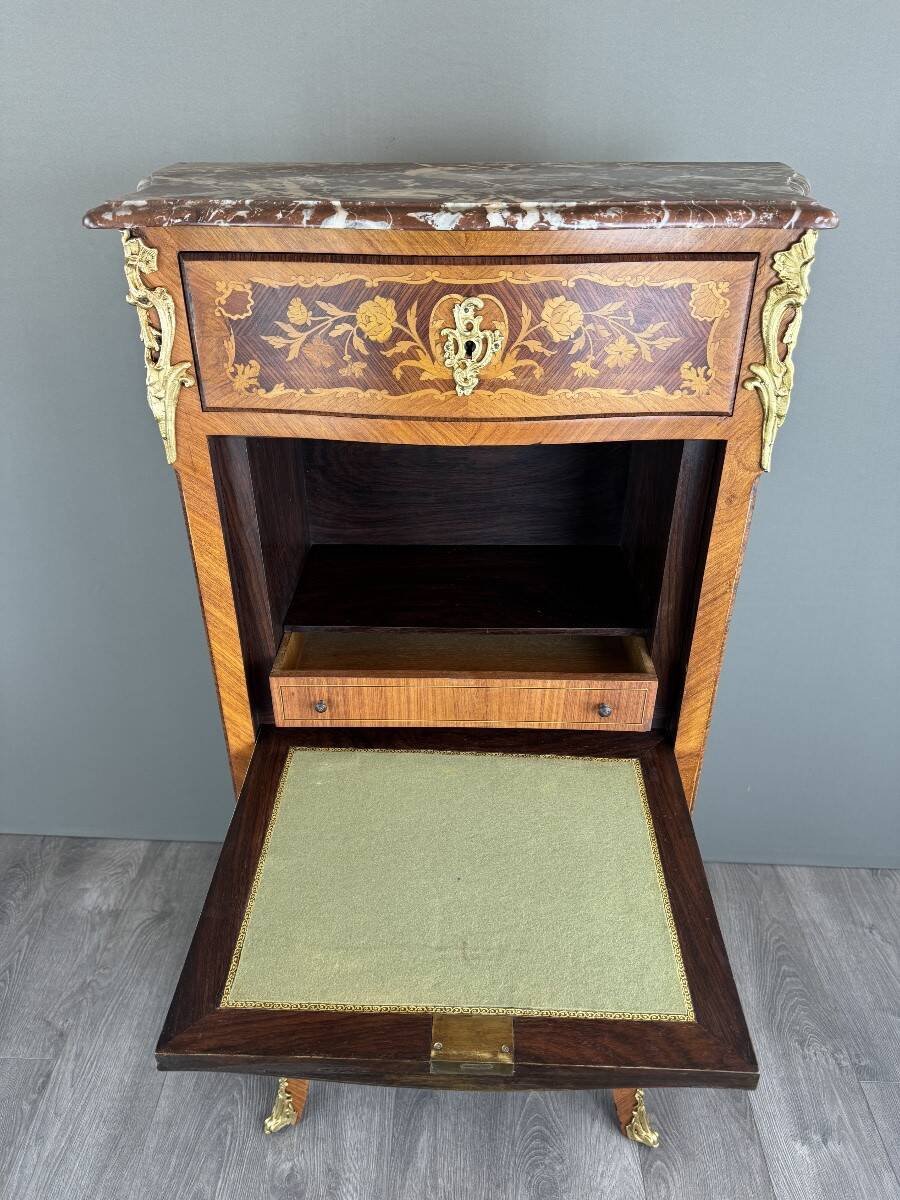 Louis XV marquetry secretary, Napoleon III period
