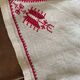 Hand embroidered linen tablecloth and napkins