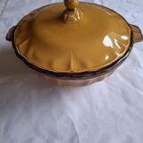 Ochre earthenware soup tureen/vegetable dish from Haute Provence