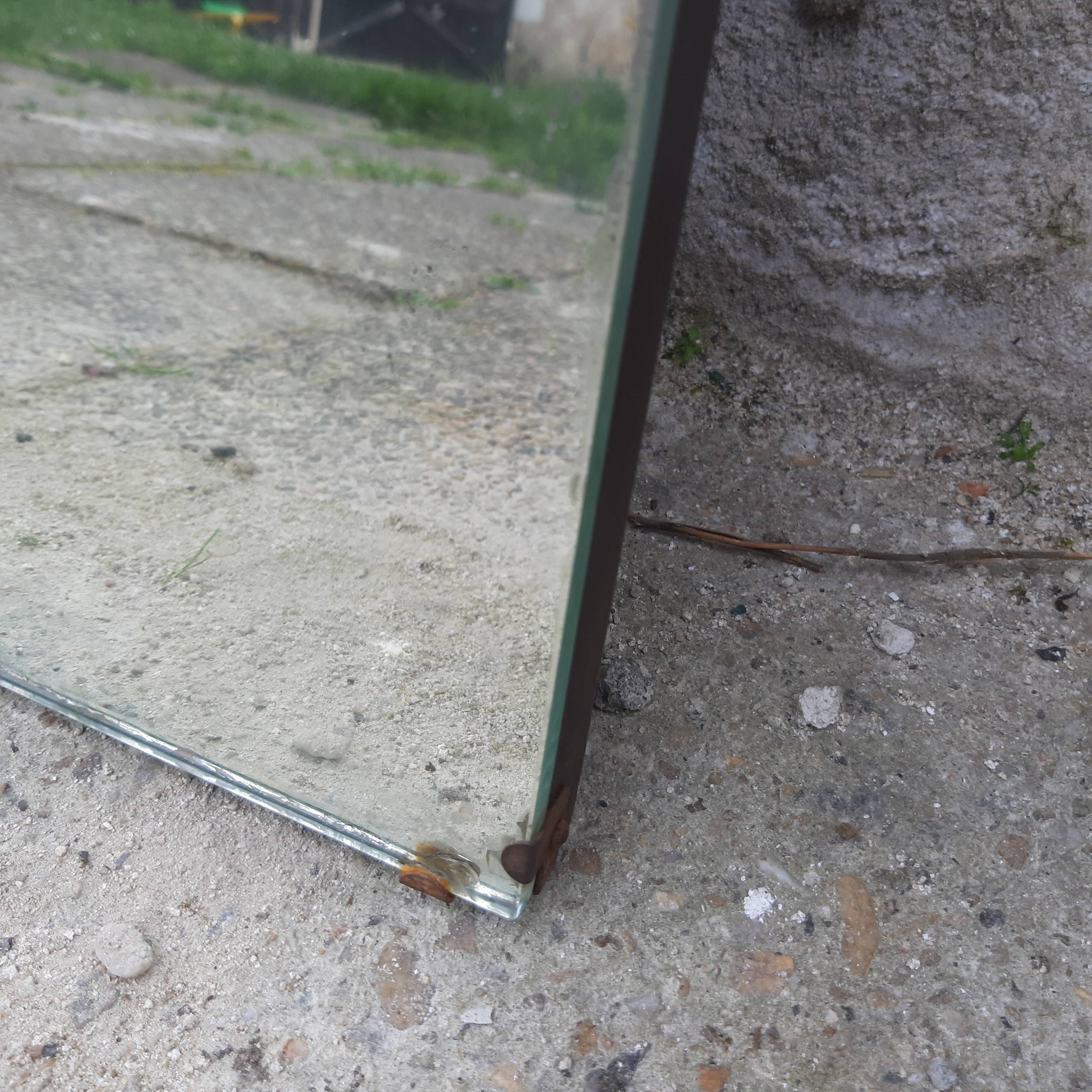 Beveled mirror 68x38 wood bottom