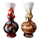 Pair of vintage Italian pop art vases 1970s opaline glass
