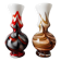 Pair of vintage Italian pop art vases 1970s opaline glass