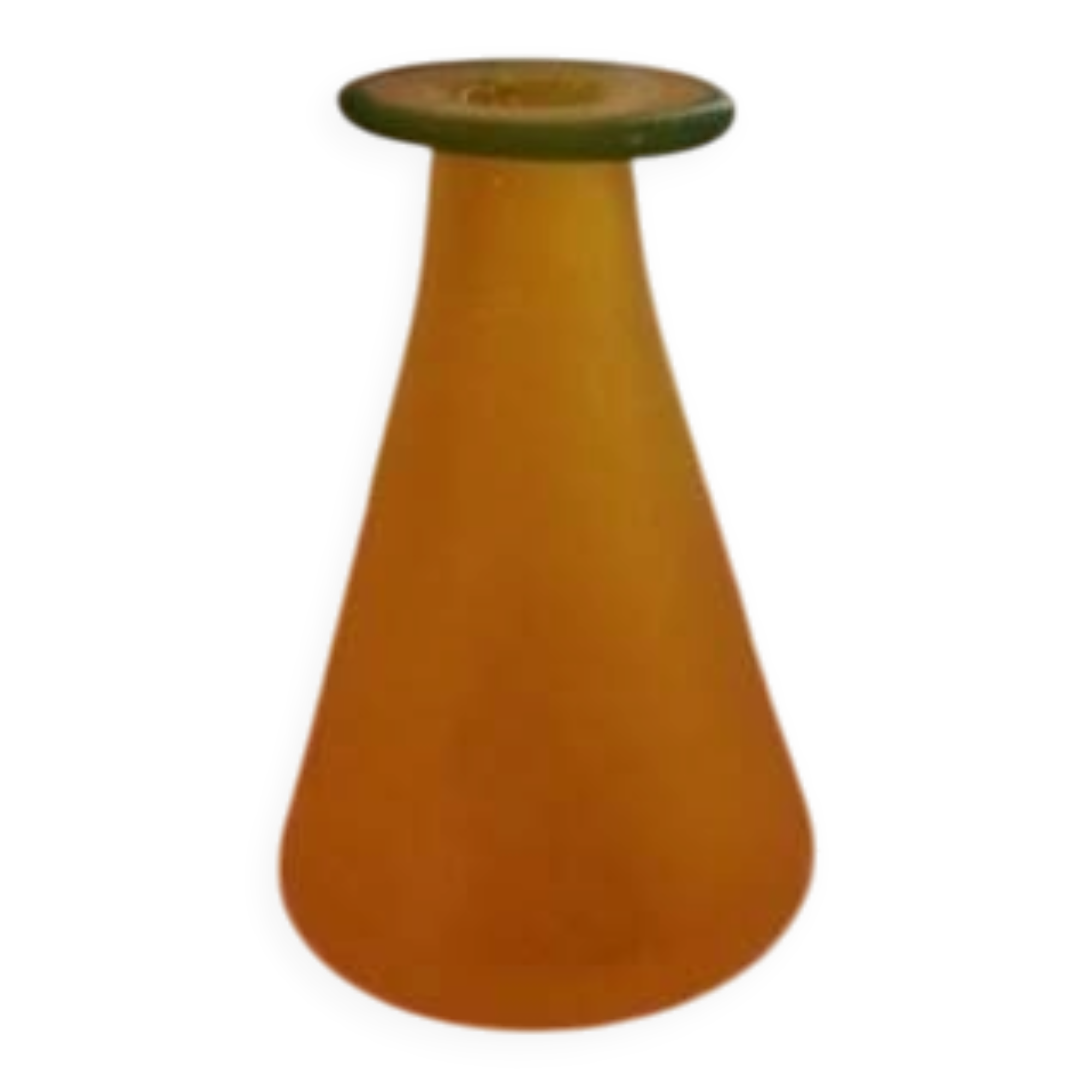 Vase en verre jaune et vert