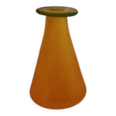 Vase en verre jaune et vert
