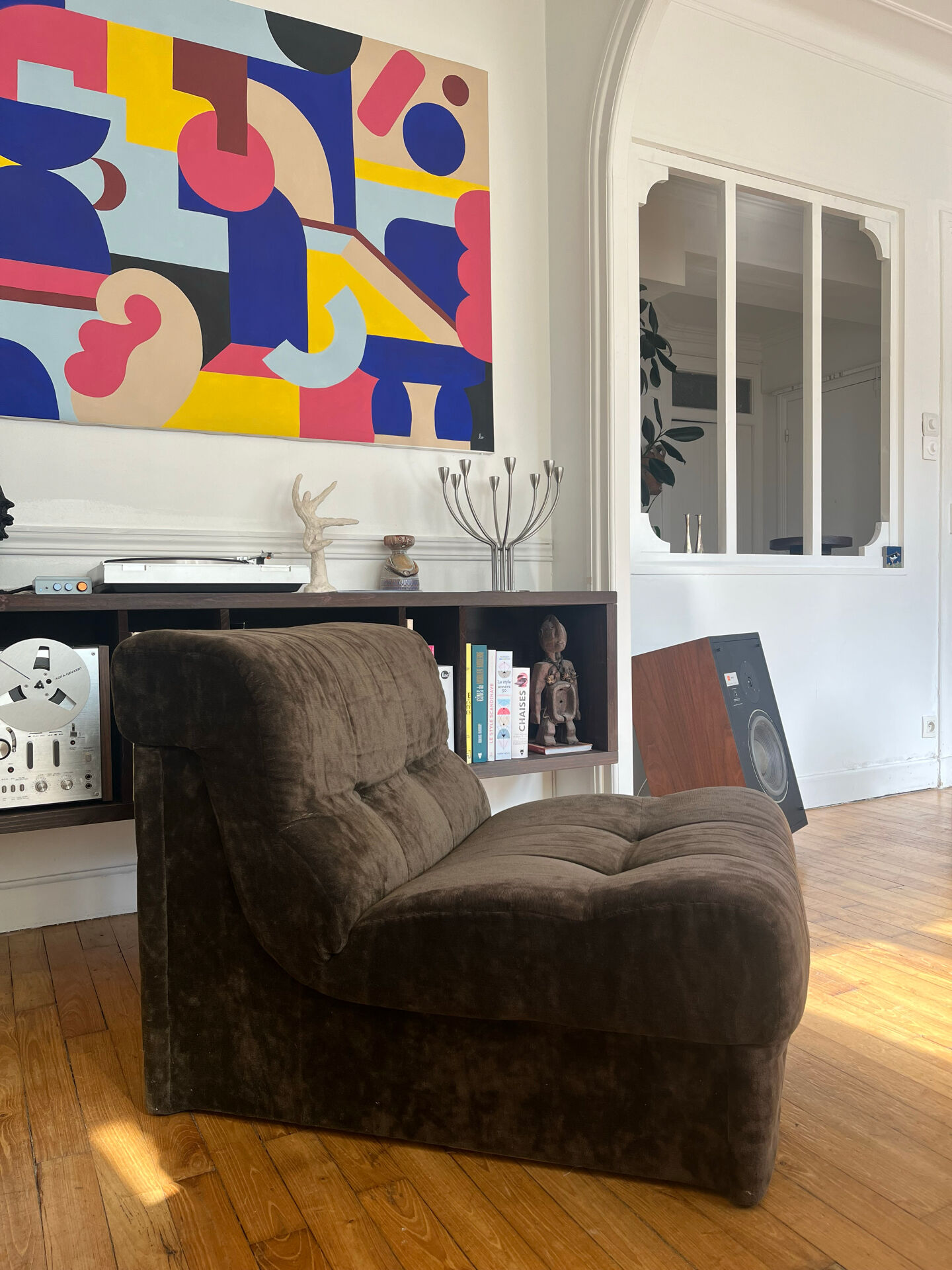 Vintage velvet armchair