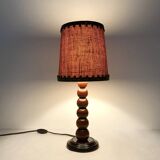 Art Deco lamp in turned wood from the 1930s