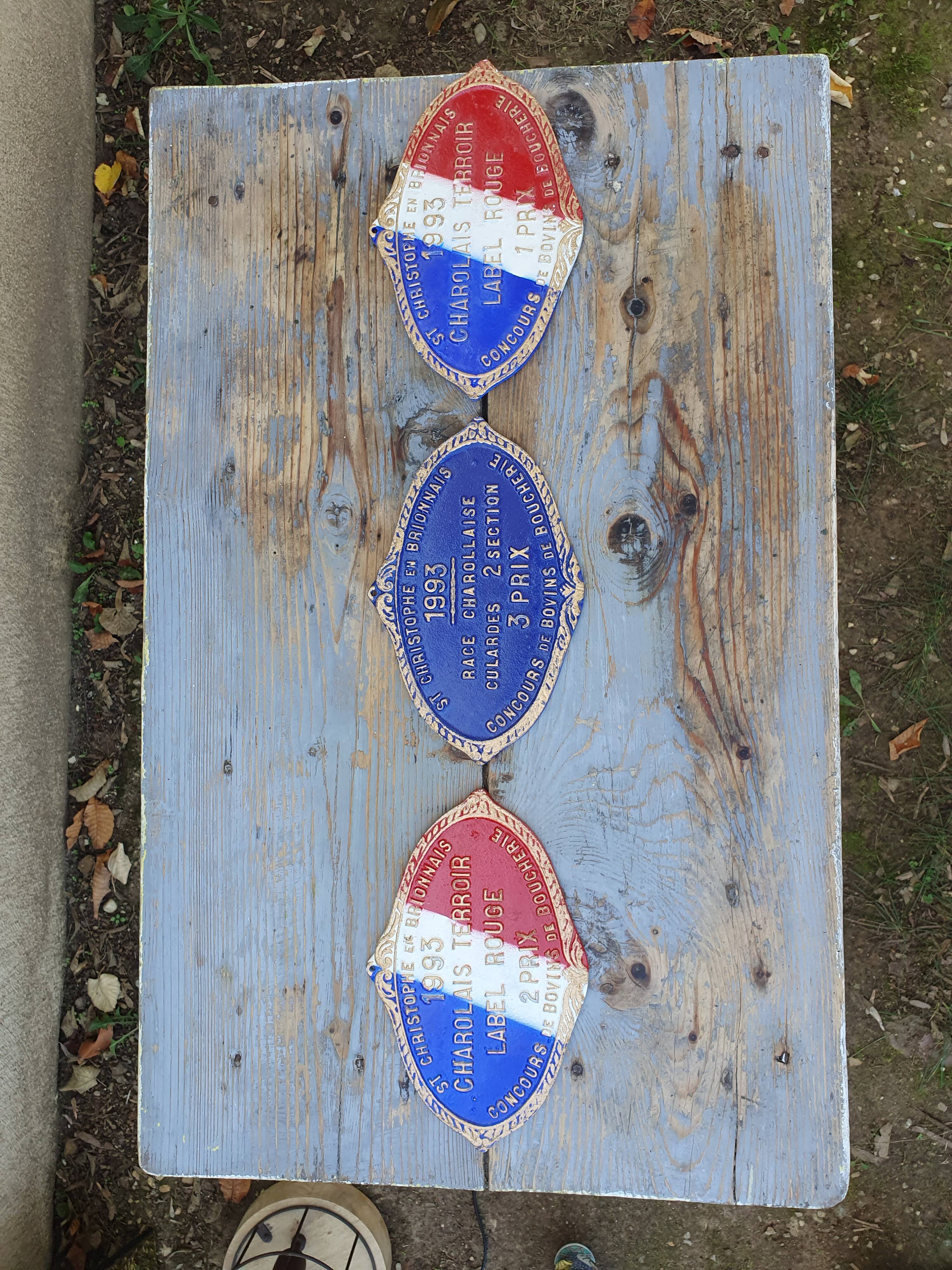 3 plaques de concours agricole- Charolais français