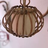 Vintage rattan wall lamps 60s, sold by 2