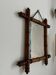 Petit miroir ancien bois tourné effet bambou