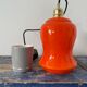 Vintage electrified orange suspension lamp with new