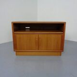 Small Teak Tambour Media Sideboard from Dyrlund, 1970s