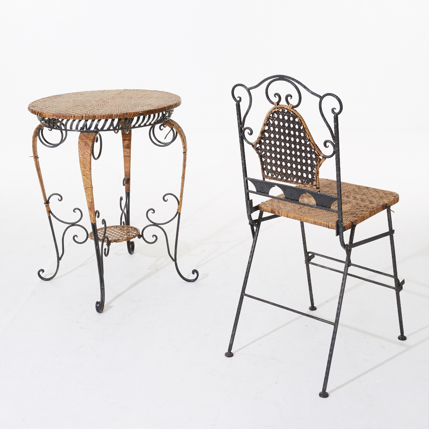 Chairs and rattan table set