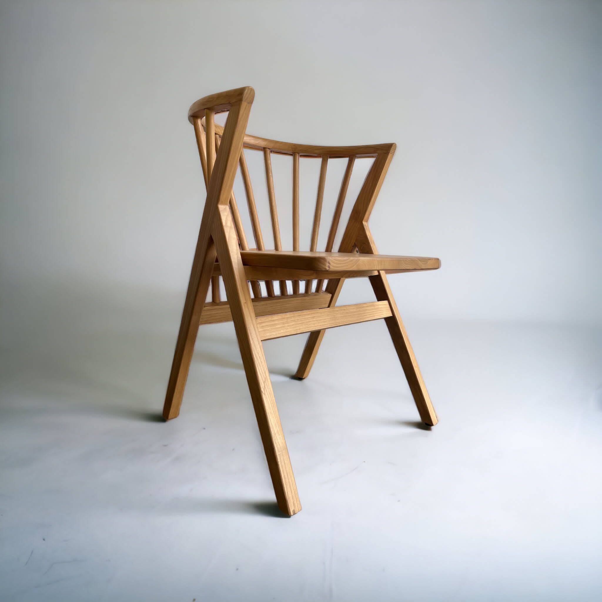 4 V-shaped wooden bistro chairs