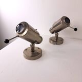 Pair of vintage space age Zodiac reading or bedside wall lamps by Jacques Biny for Lita