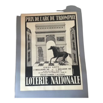 Publicité vintage à encadrer loterie nationale