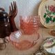 Lot de 6 coupelles  en verre rose vintage