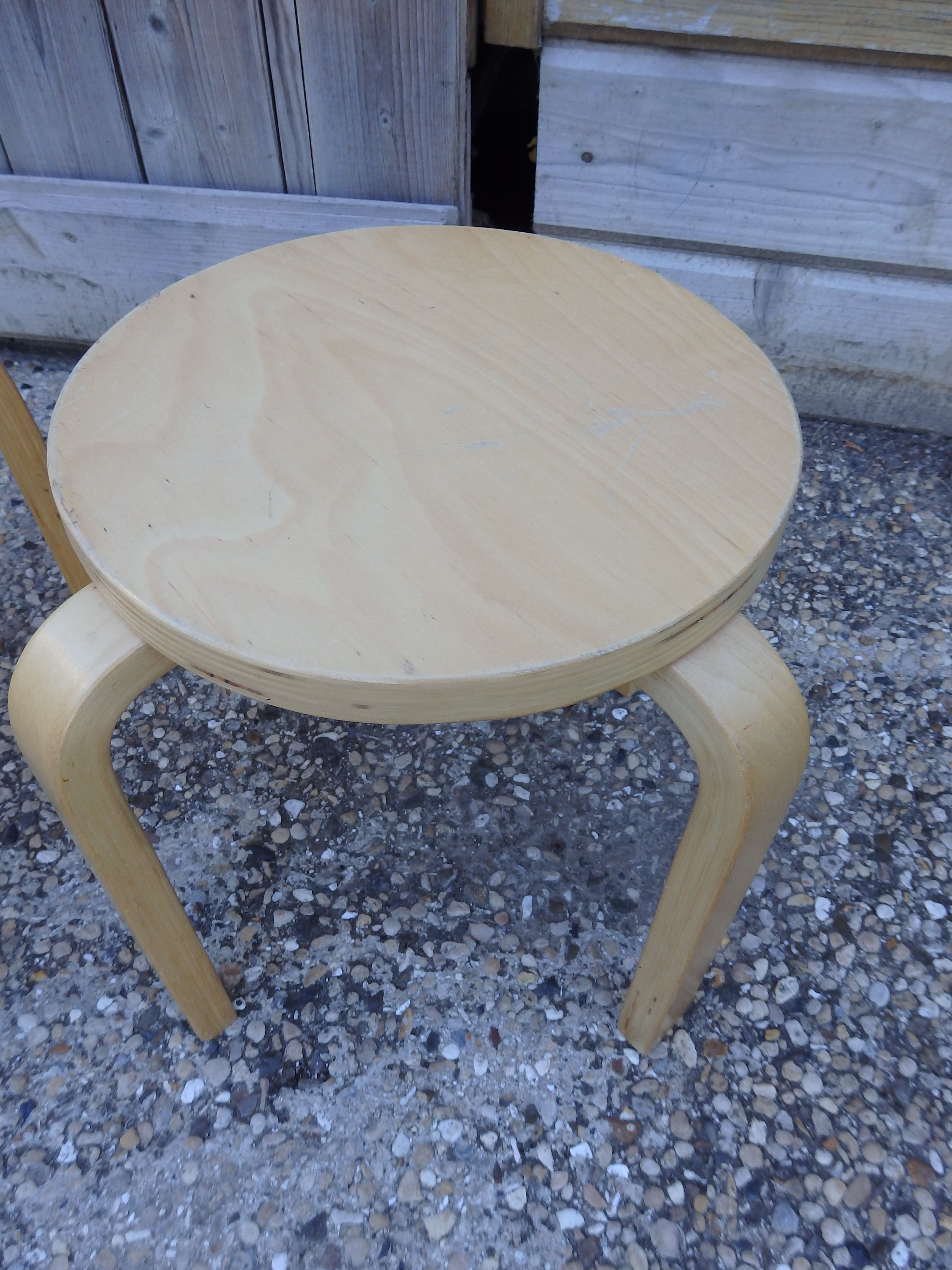 Pair of scandinavian vintage children's stool the