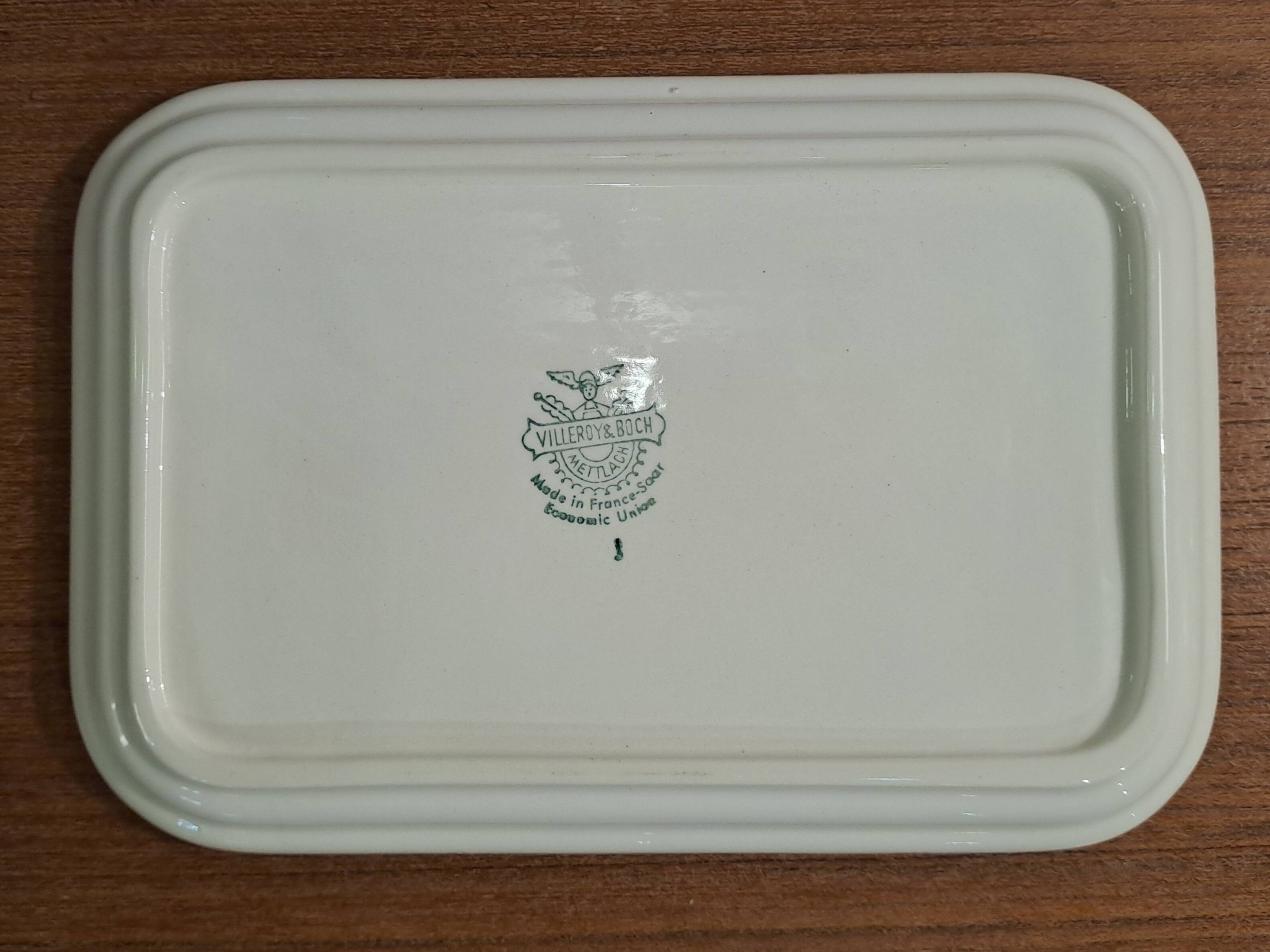 Villeroy and Boch butter dish, Art Deco style 1940s