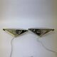 Set of 2 vintage glass wall lamps with golden holder , 1970’s