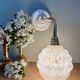 Vintage globe wall light in white Clichy glass