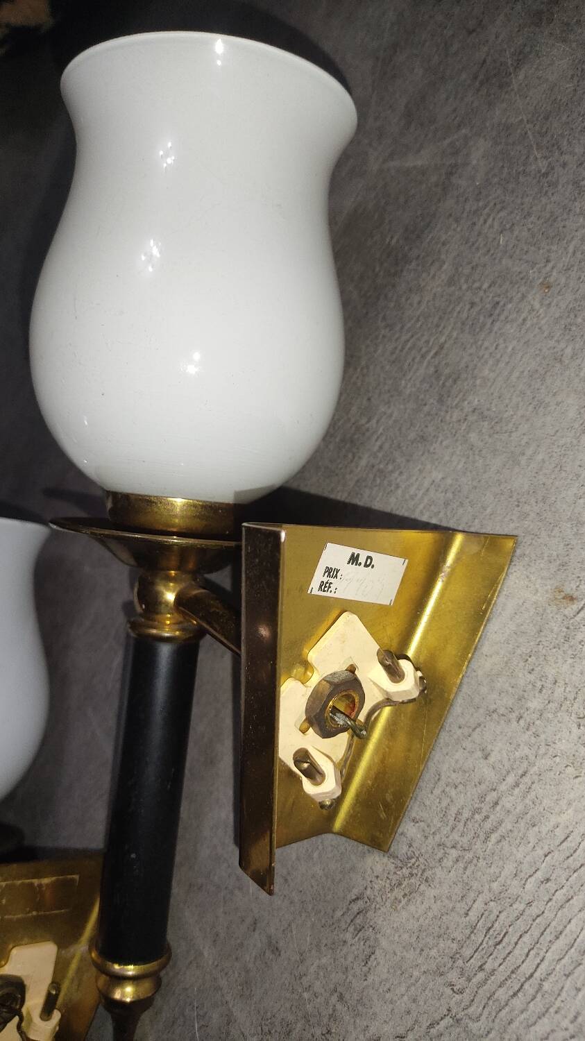 Pair of vintage torch wall lights