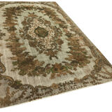 Handwoven overdyed turkish 1970s 170 x 271 cm brown carpet