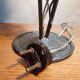 Black wrought iron lamp with gold patina