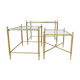 Lot 3 tables pull out brass glass Maison Baguès