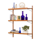 Mid century teak shelving unit, set of 3  extra wide shelves, Denmark 1970s