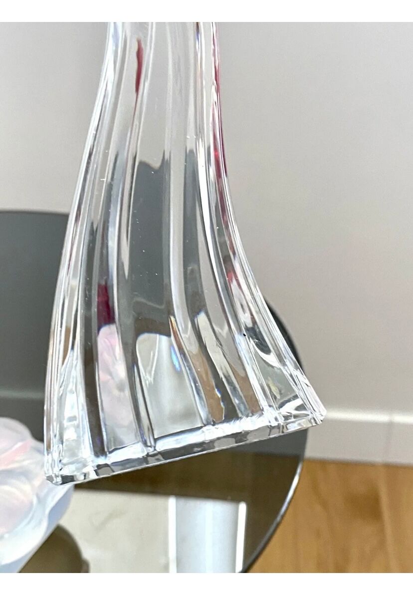 Old candlestick candlestick 1.3 kg bohemian crystal old antique glass