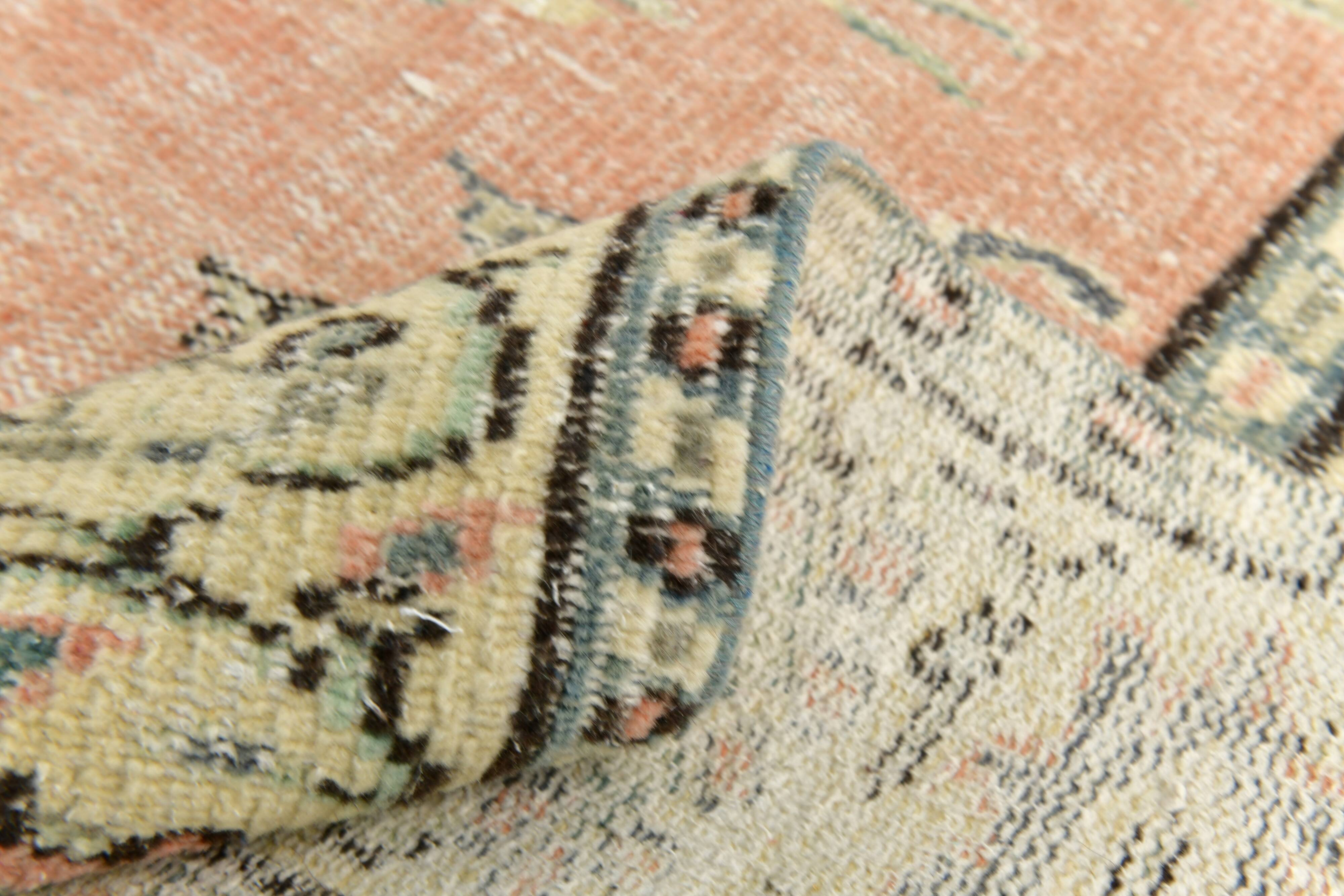 6x8 Peach Red & Cream Vintage Rug 194x252Cm SK 24649