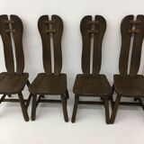 Set of 4 Belgian Brutalist Dining Chairs from De Puydt, 1970’s
