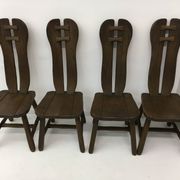 Set of 4 Belgian Brutalist Dining Chairs from De Puydt, 1970’s