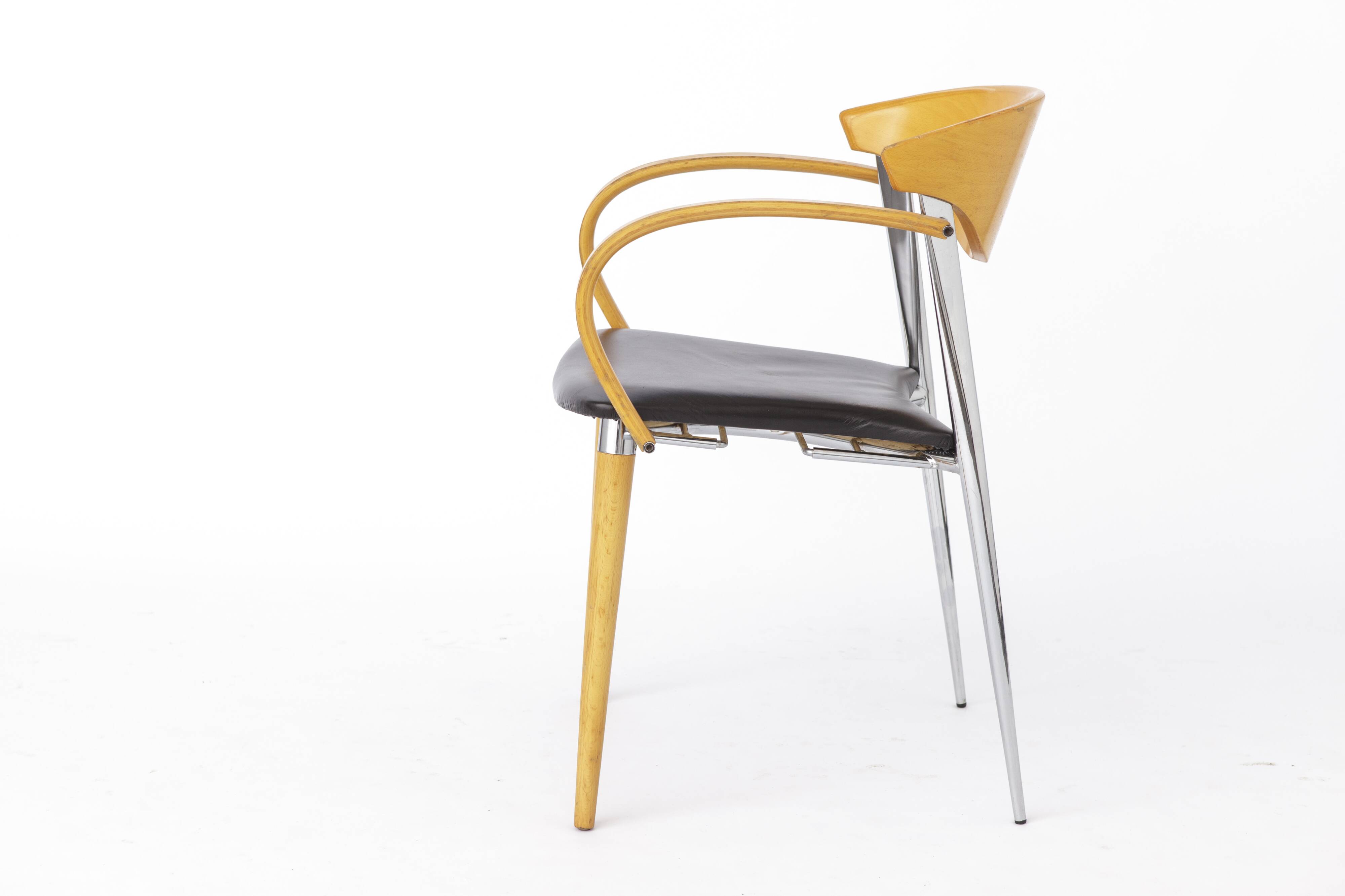 4 Chaises Vintage 1980, par Capdell, Espagne, Modèle : Paco, Empilables