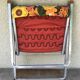 Ancient pliante alu chair - multicolor fabric 70s vintage camping garden