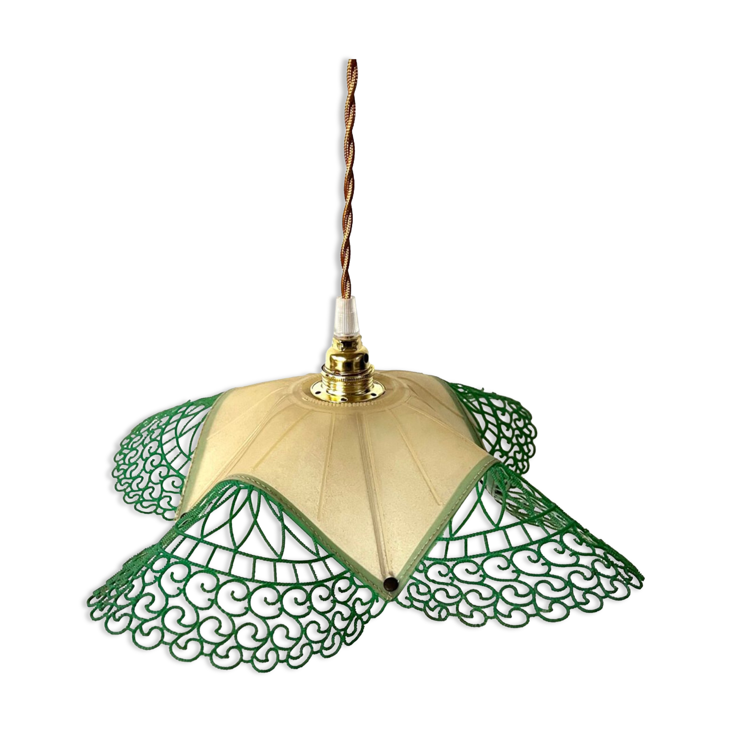 Lampe suspension vintage verte - upcycling