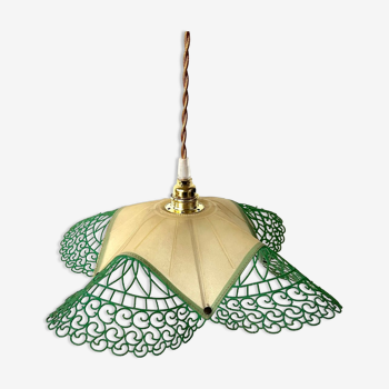 Green vintage pendant lamp - upcycling