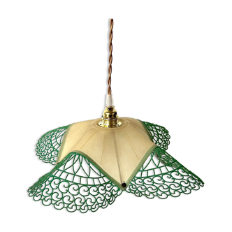 Lampe suspension vintage verte - upcycling