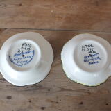 Set of 2 cockroaches on pedestal Henriot Quimper