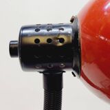 Table lamp desk aluminor metal red flexible arm black 80s vintage