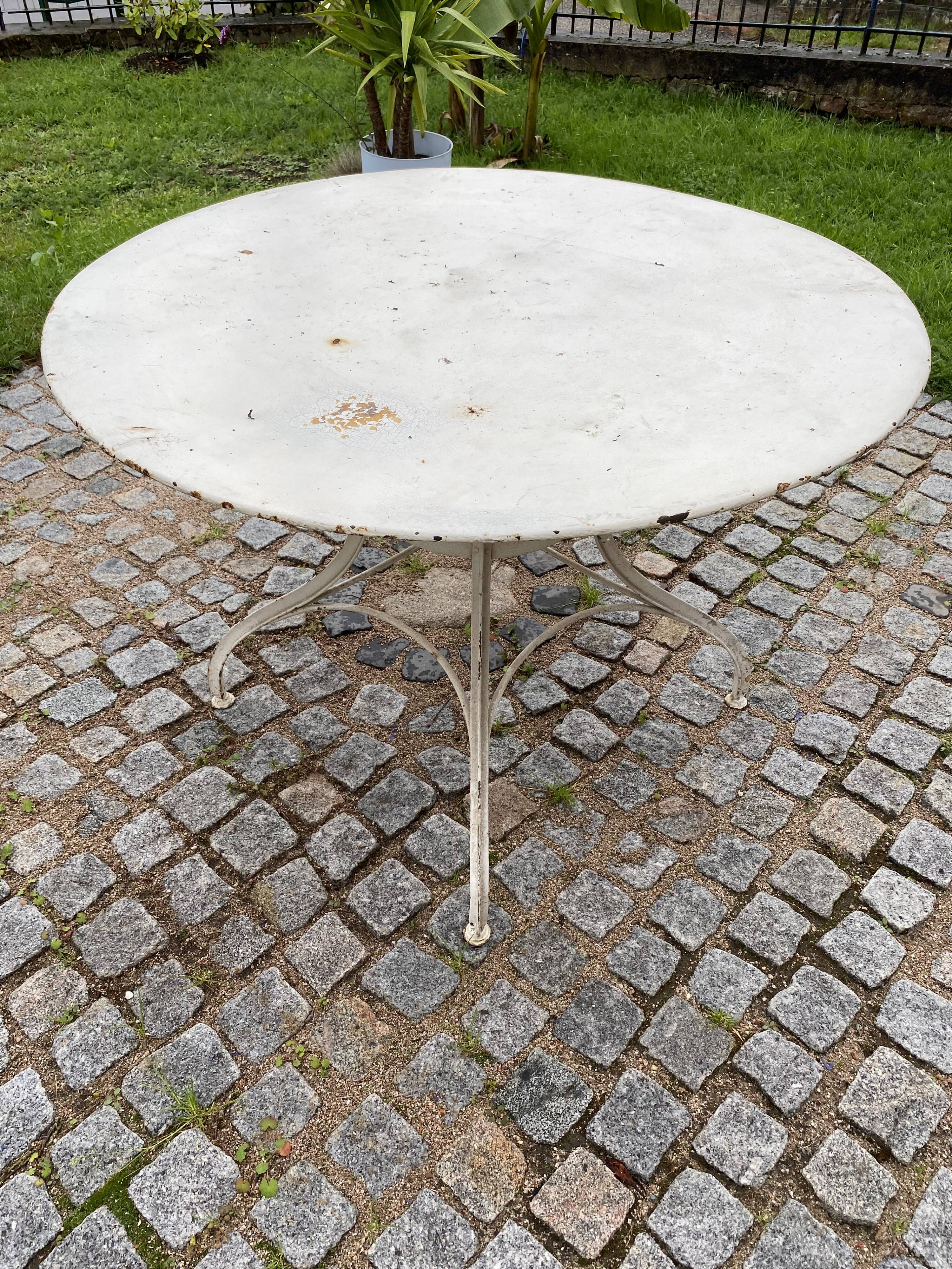 Sheet metal garden table